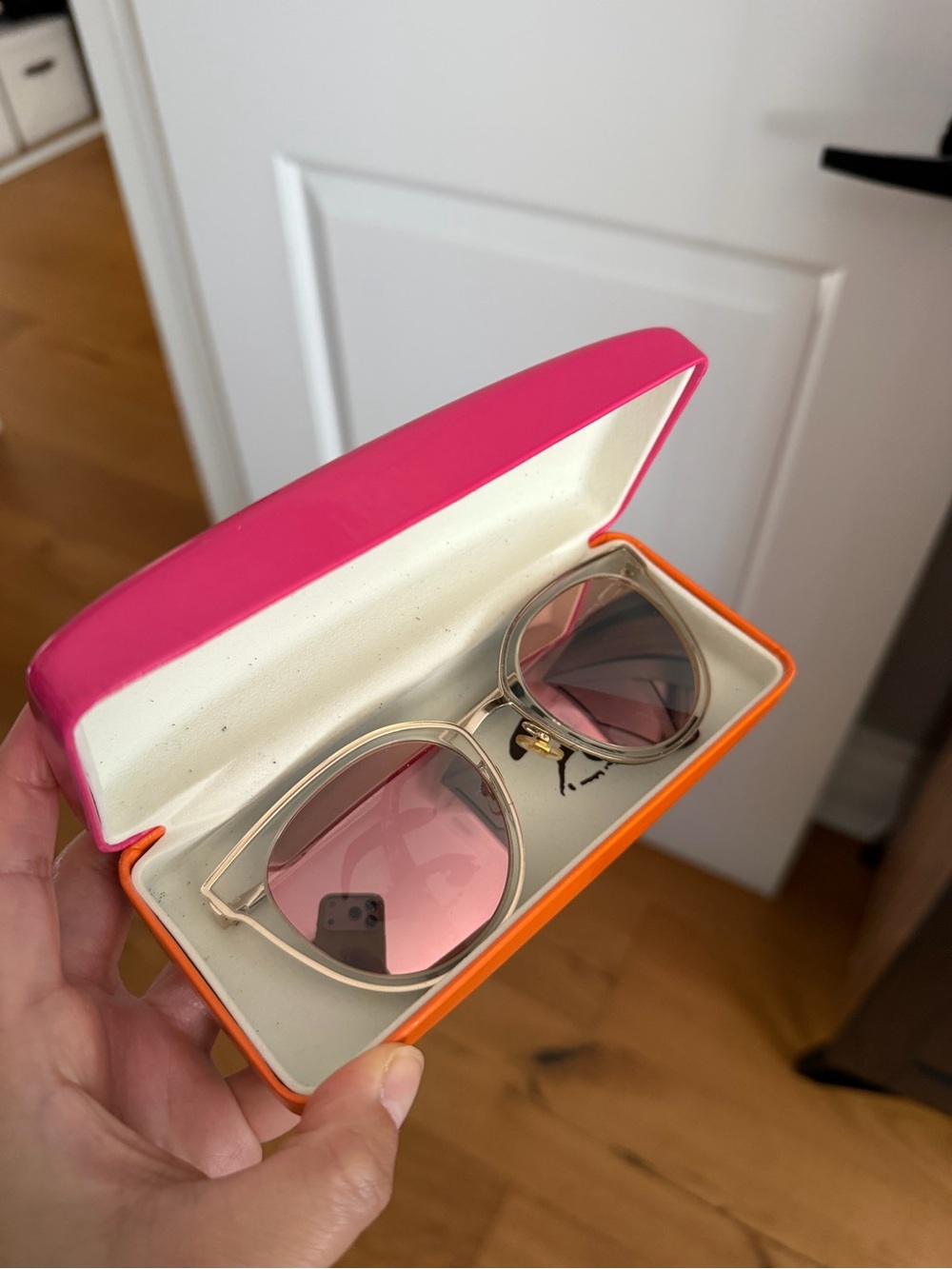 kate spade Clear Frame Sunglasses with Pink Lenses